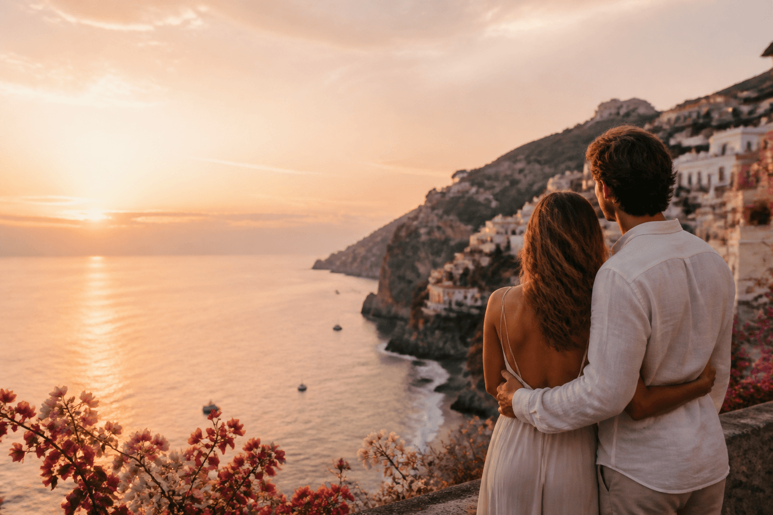 Romantische Reiseerinnerung an einer Kueste